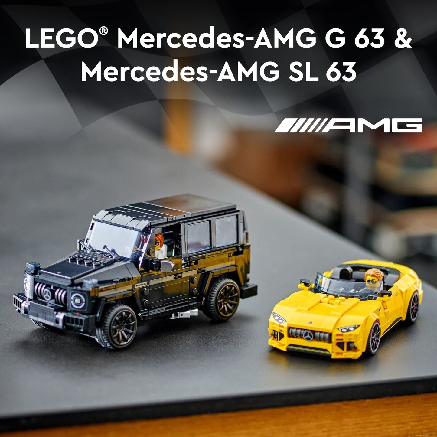 LEGO Speed Champions Mercedes-AMG G 63 & Mercedes-AMG SL 63 F1 Toy Car Formula 1 Vehicle Set for Kids 2 Building Sets 2 Driver Minifigures Convertible Toy