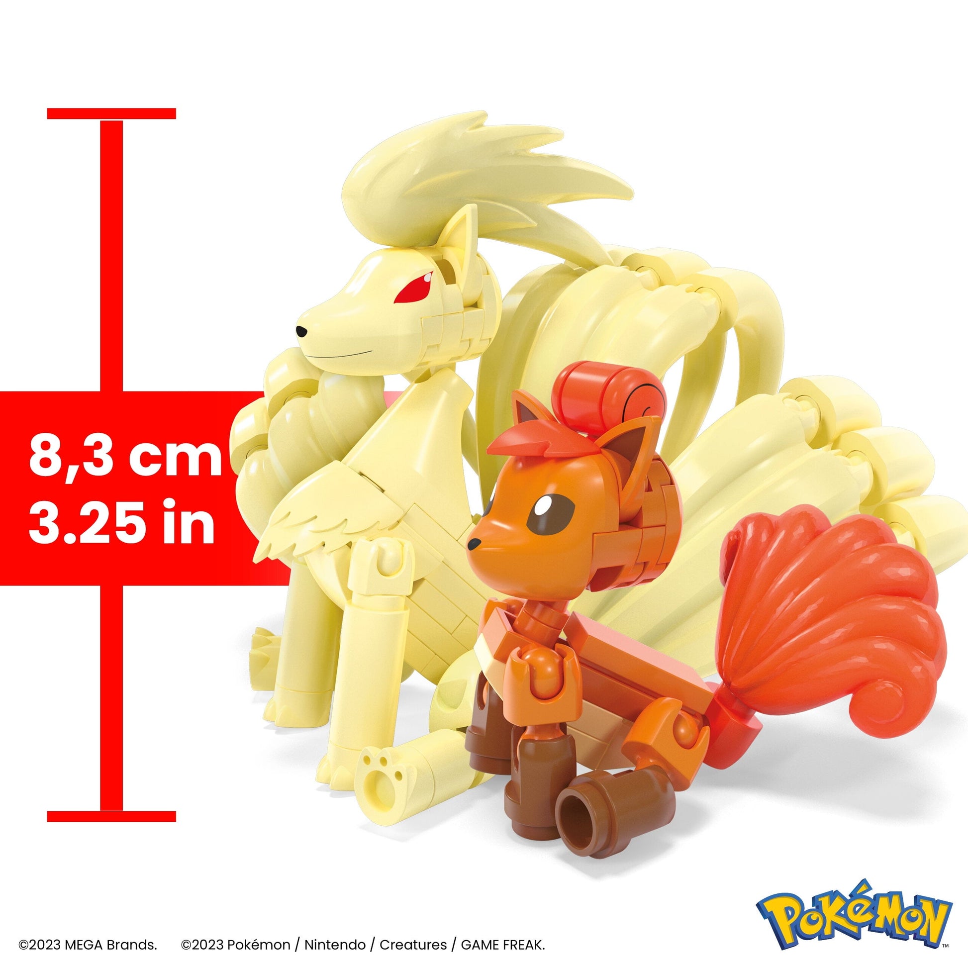 MEGA Pokemon Vulpix Evolution Set (145 Pieces) with 2 Poseable Action Figures for Kids