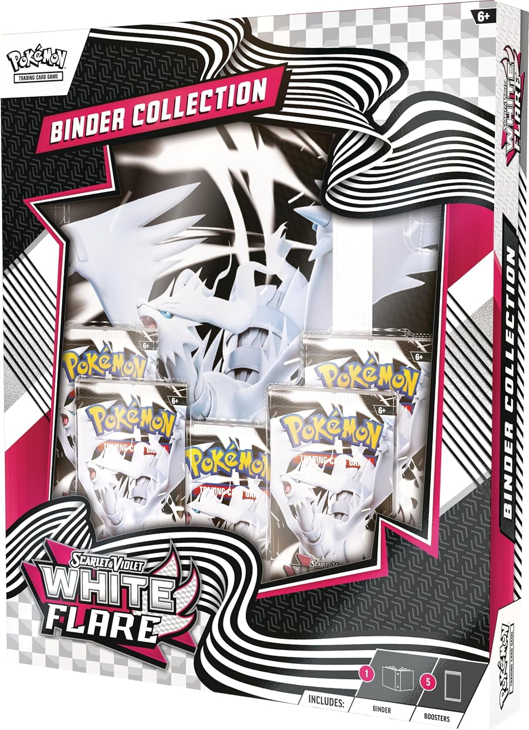 Pokemon Trading Card Games Scarlet & Violet 10.5 White Flare Binder Collection Box, 5 Packs