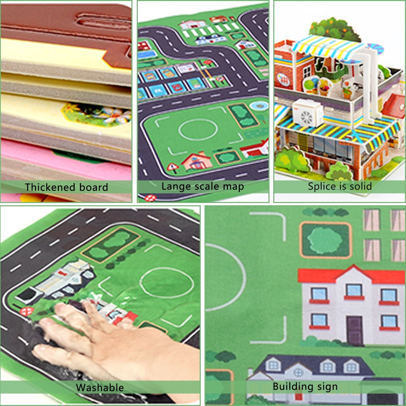 QiShi City Map Construction Building Sets with 6 Cartoon Character Toys, Preschool Educational Learning Toys for 6+ Year Old Kids Boys Girls Children