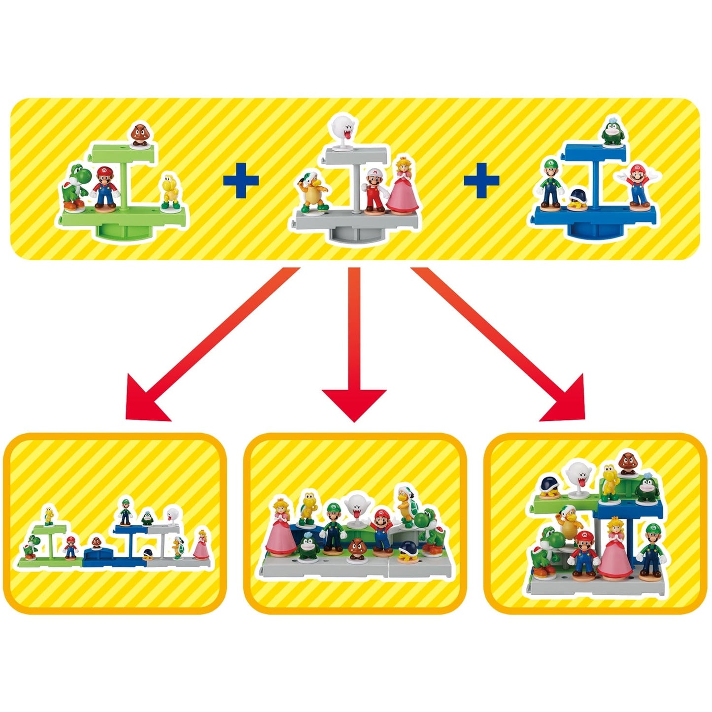 Epoch Games Super Mario Balancing Game - Ground Stage, Tabletop Skill Game with Collectible Super Mario Action Figures