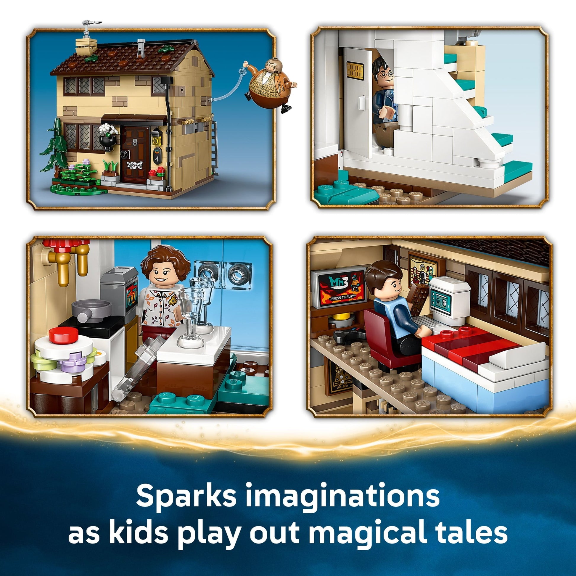 LEGO Harry Potter Privet Drive: Aunt Marge’s Visit Kids Toy - Buildable Book Nook and Room Decor for Boys and Girls, Ages 8+ - Gift for Christmas - Collectible Harry Potter Minifigure - 76451