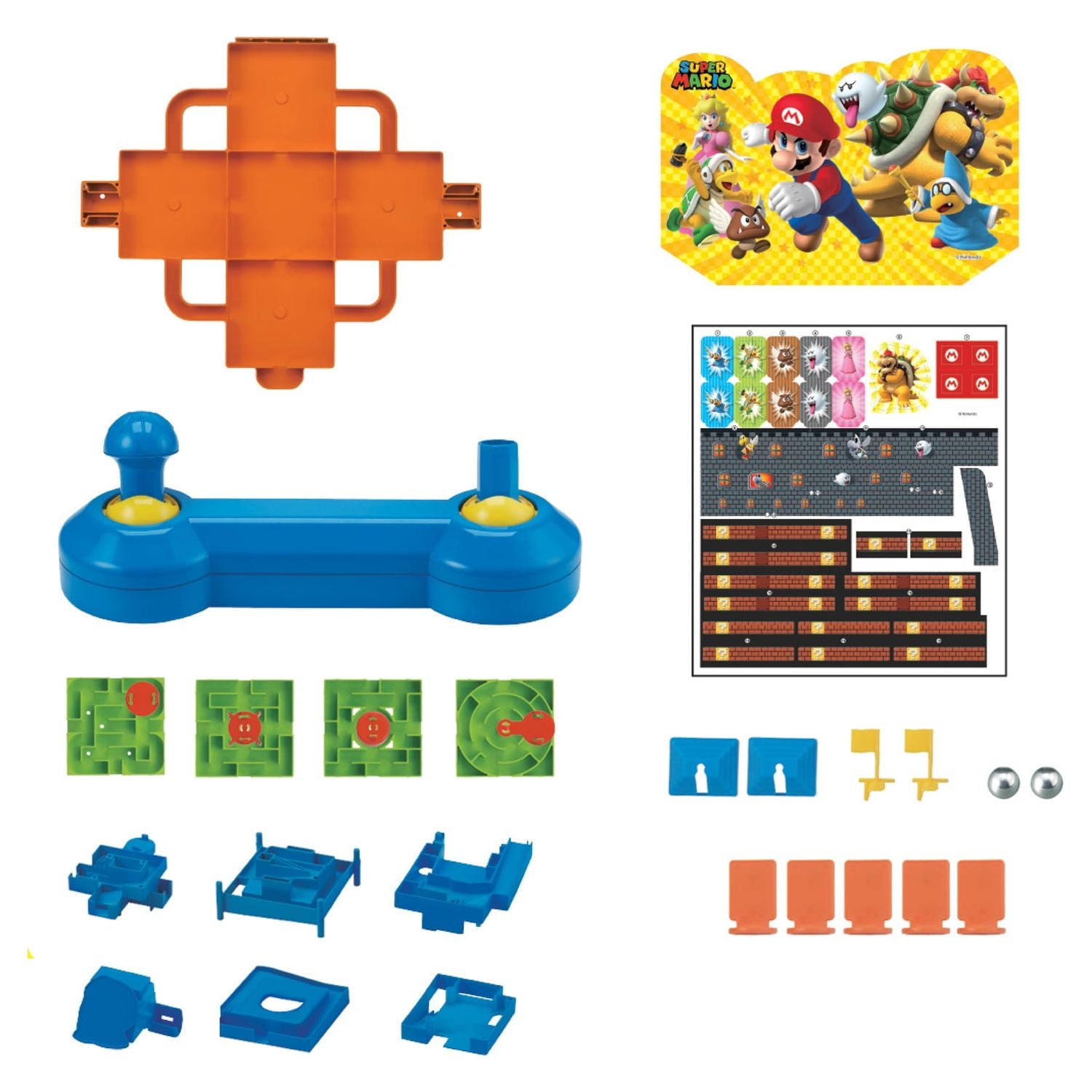 Epoch Games Super Mario Maze Game DX, Tabletop Skill and Action Game with Collectible Super Mario Action Figures