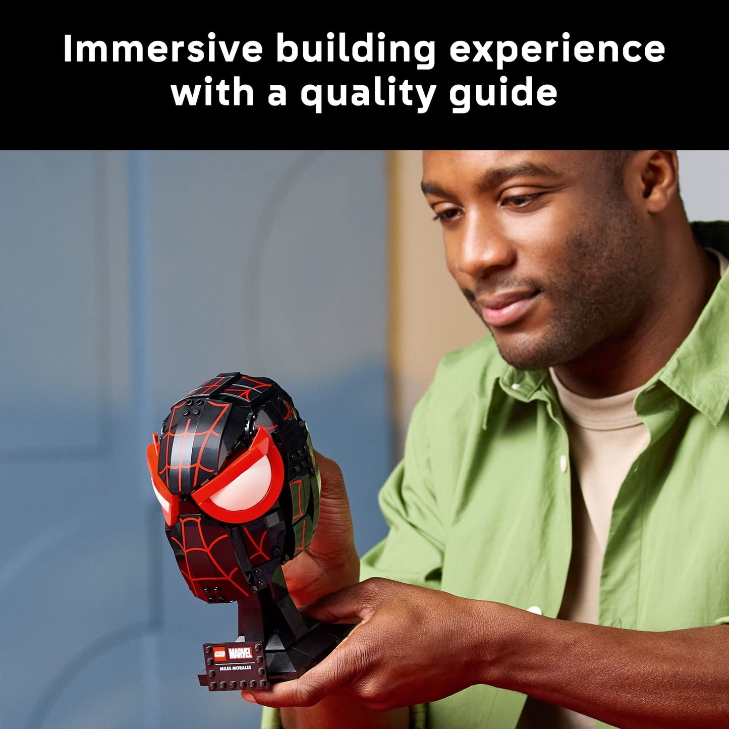 LEGO Marvel Miles Morales’ Mask Building Set - Spiderman Room Decor & Movie Collectible - Building Blocks for Adults, Ages 18+ - Gift for Christmas - 76329
