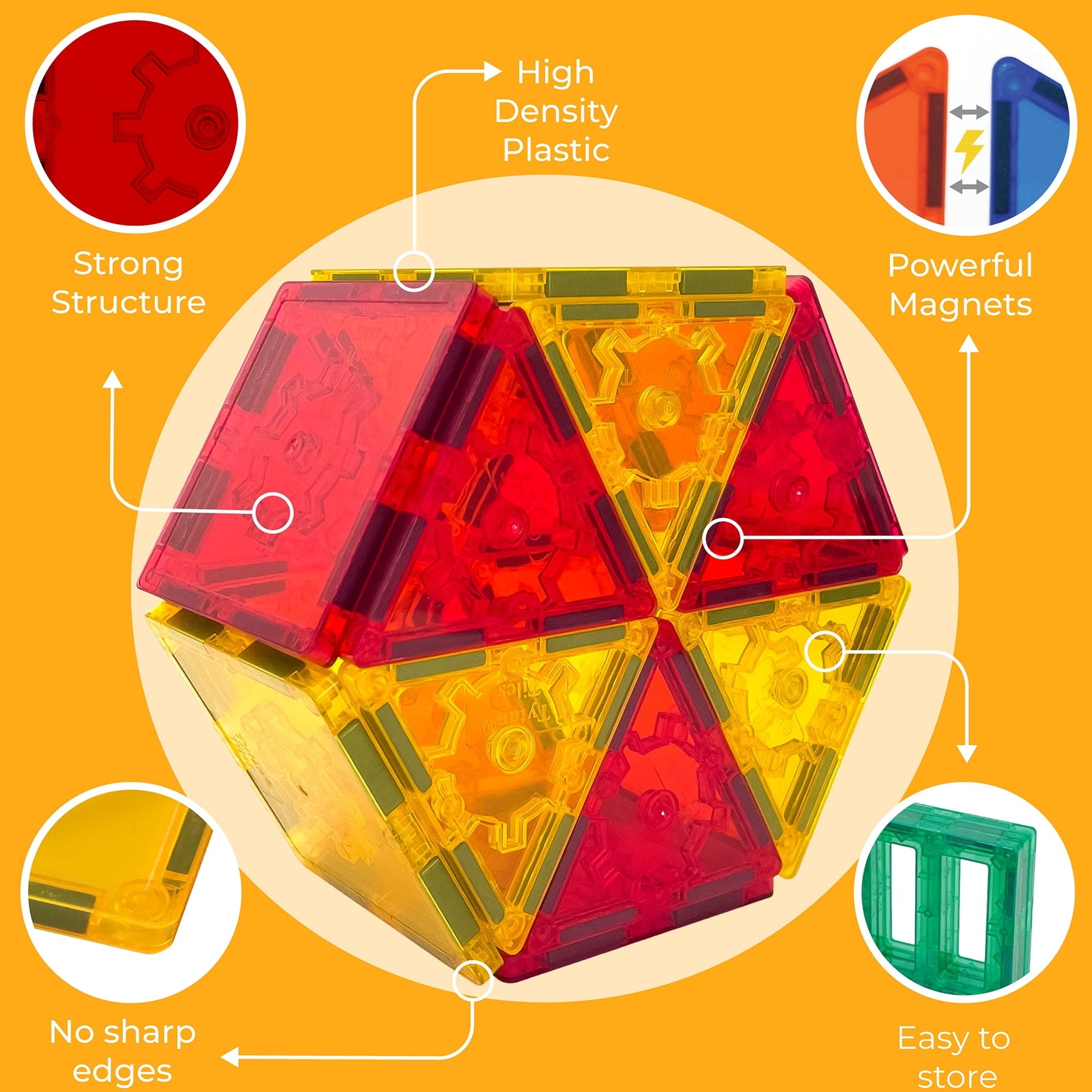 Tytan Magnetic Tile Building Set - 100-Piece STEAM Toy for Kids Ages 3+