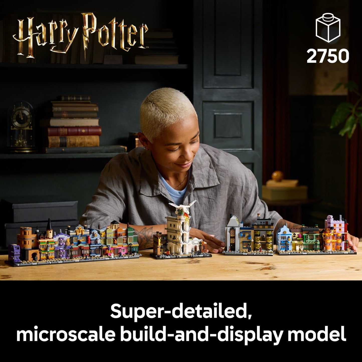 LEGO Harry Potter Diagon Alley Wizarding Shops Building Set for Adults - Collectible Kit for Harry Potter Fans with 12 Microfigures - Gift for Christmas - 76444