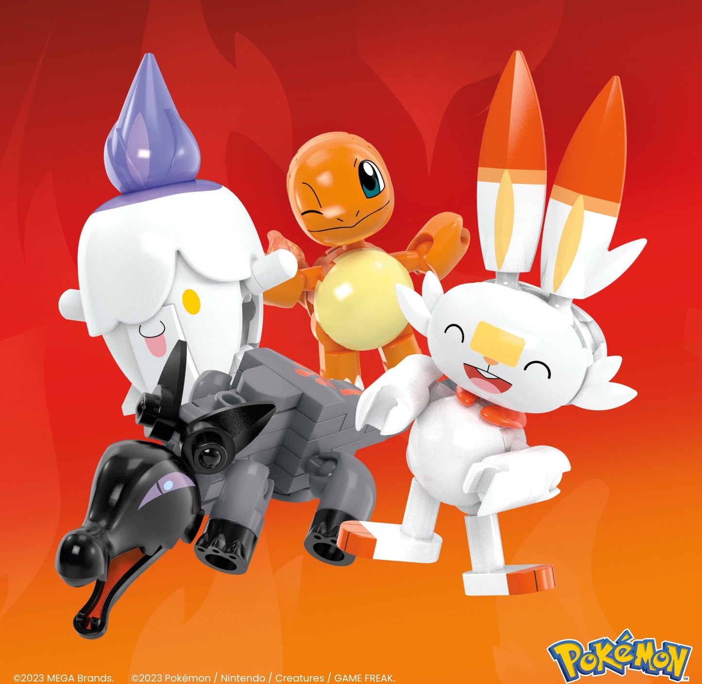 MEGA Pokemon Fire-Type Team Building Toy Kit, 4 Action Figures (105 Pieces) for Kids