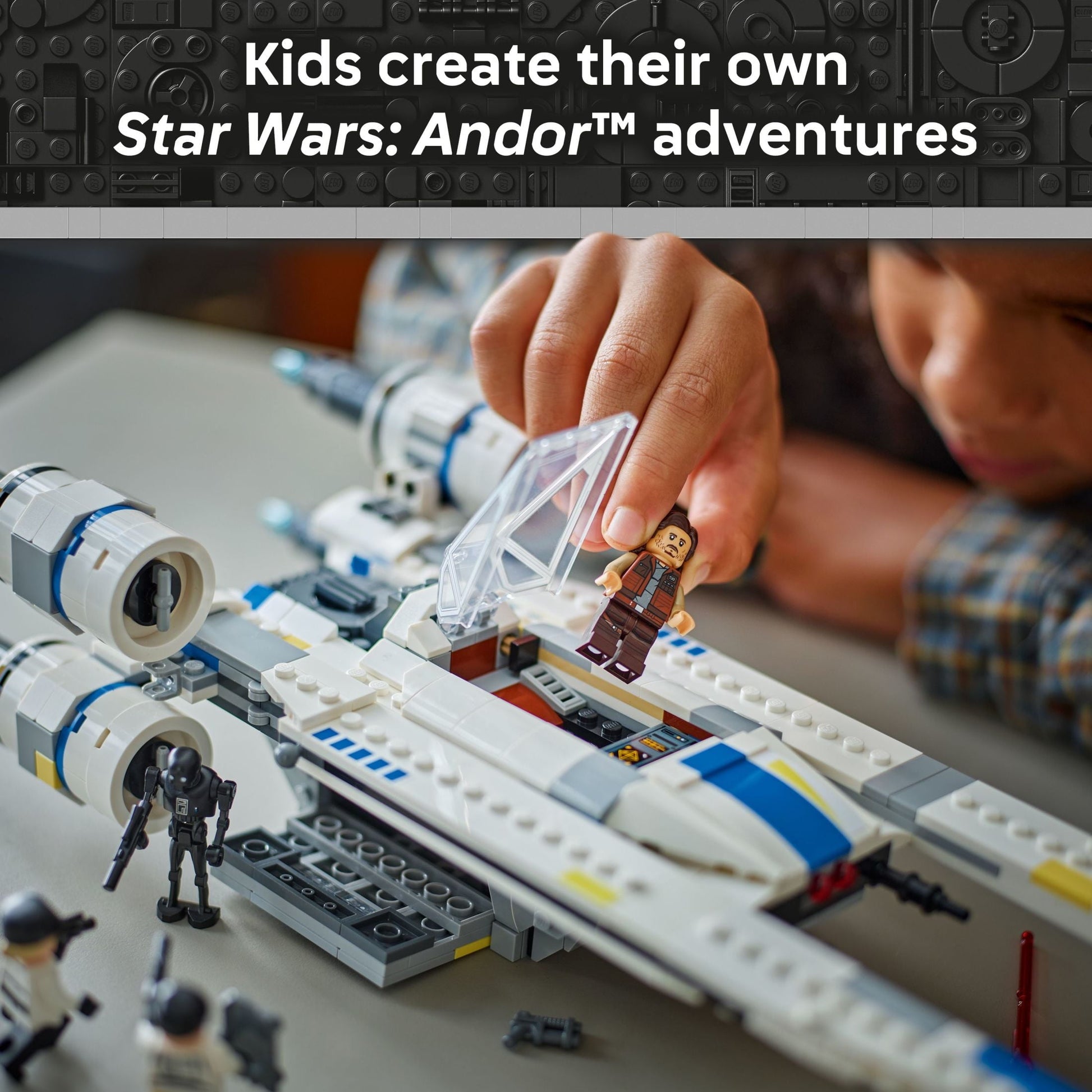 LEGO Star Wars Rebel U-Wing Starfighter Building Set - Includes Cassian Andor, Dedra Meero and K-2SO - Model Action Toy for Andor Fans - Birthday Gift Idea for Boys, Girls, Kids, Ages 8+ - 75399