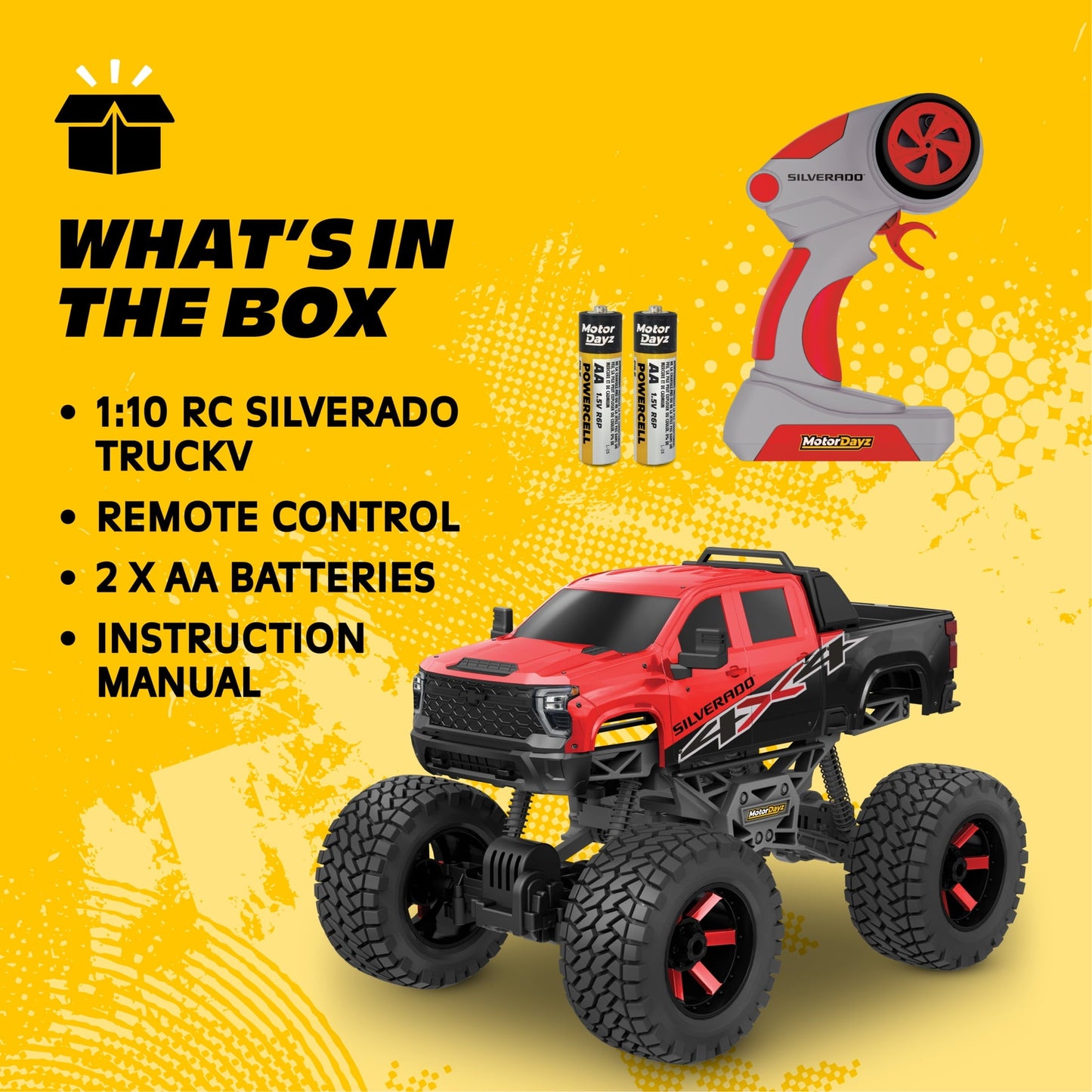 Motor Dayz (1:10) Chevrolet Silverado Heavy Metal Remote Control 4X4 Truck