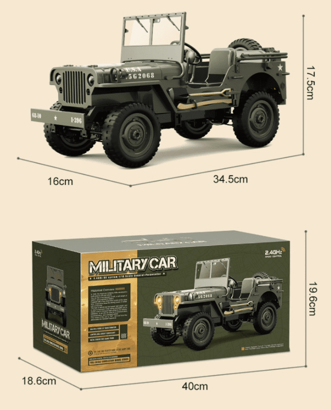 Alvantor 1/10 Scale RC Rock Crawler Truck 4x4 Off-Road – Military Style Remote Control Car