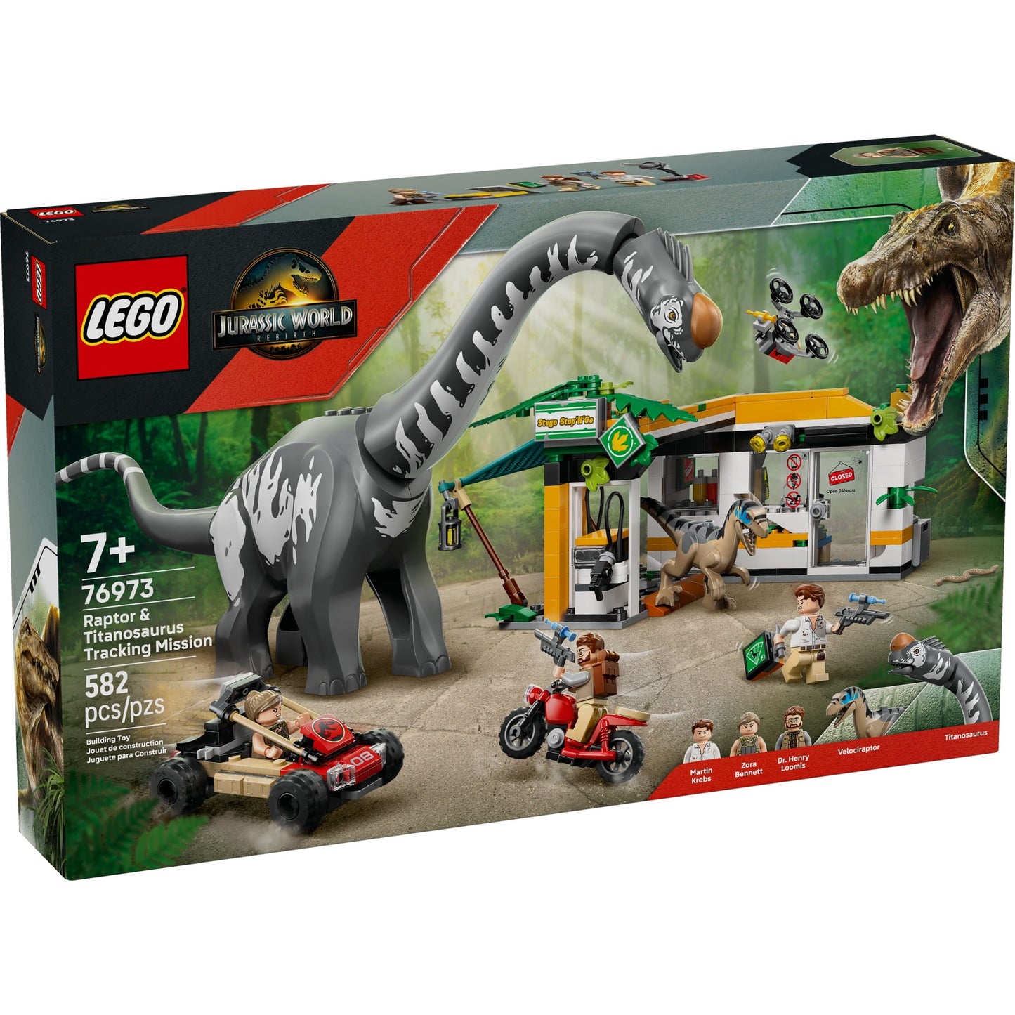 LEGO Jurassic World Raptor & Titanosaurus Tracking Mission Kids Toy - Building and Learning Toy for Pretend Play - Dinosaur Action Figures for Boys & Girls, Ages 7+ - Gift Idea for Birthdays -76973