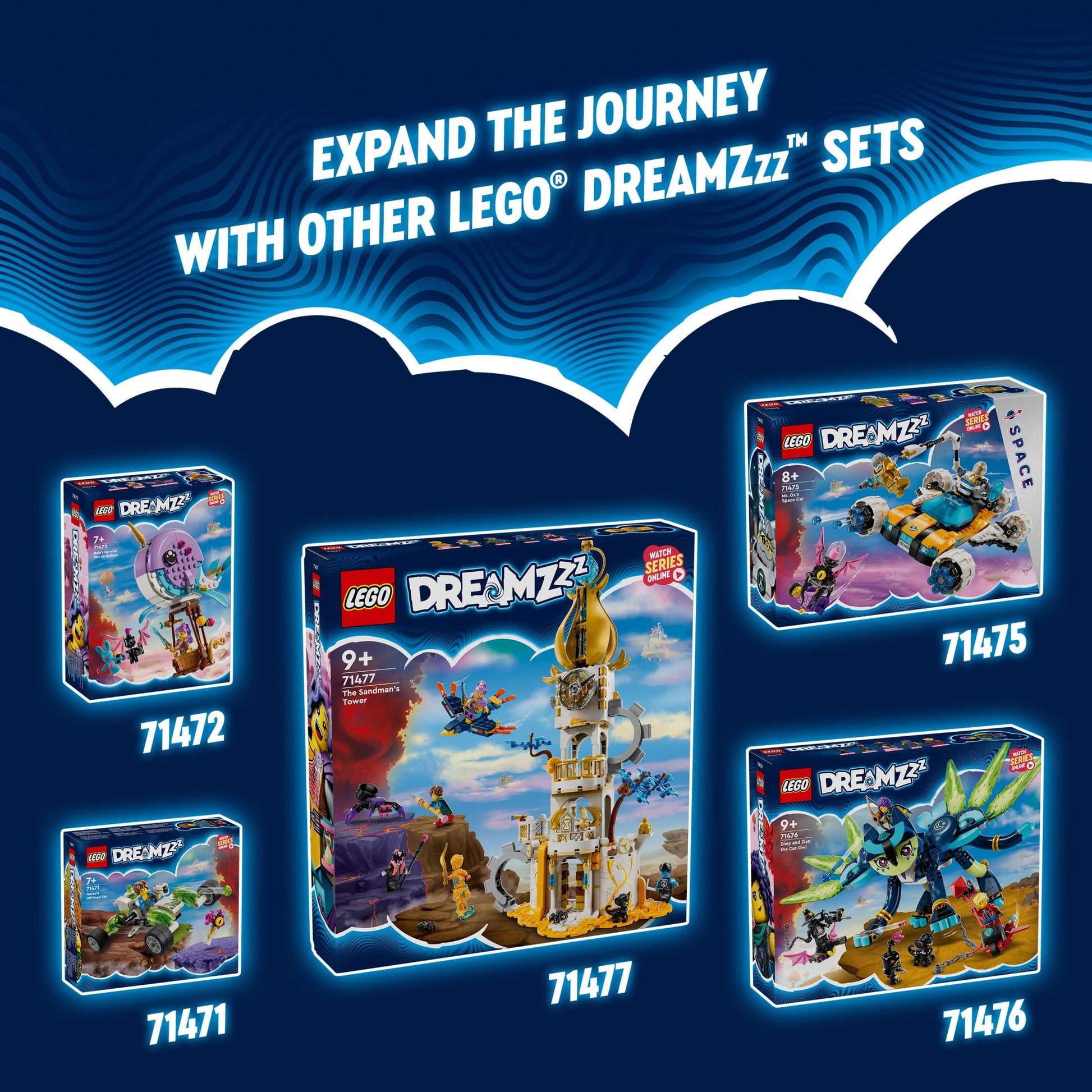 LEGO DREAMZzz Izzie's Narwhal Hot-Air Balloon Deep-Sea Animal Toy, Save Bunchu from a Grimspawn, Transforming Whale Figure for Kids, Bunny Toy for Boys and Girls 7 Years Old and Up, 71472