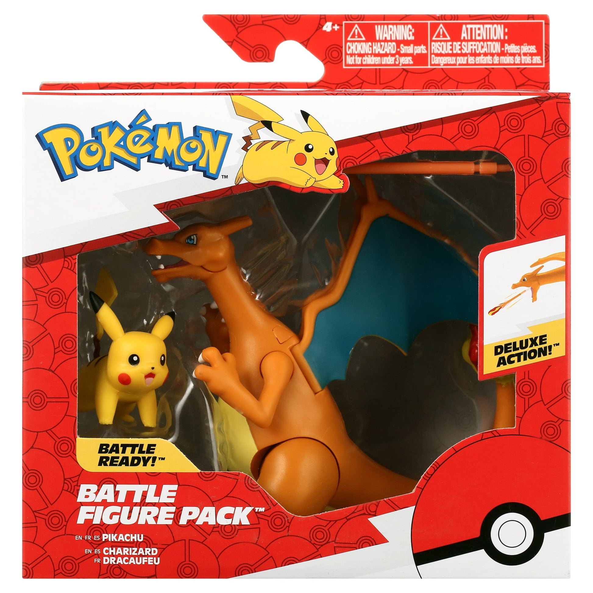 Pokémon Battle Figure 2 Pack - Features 4.5-inch Charizard and 2-inch Pikachu Battle Figures