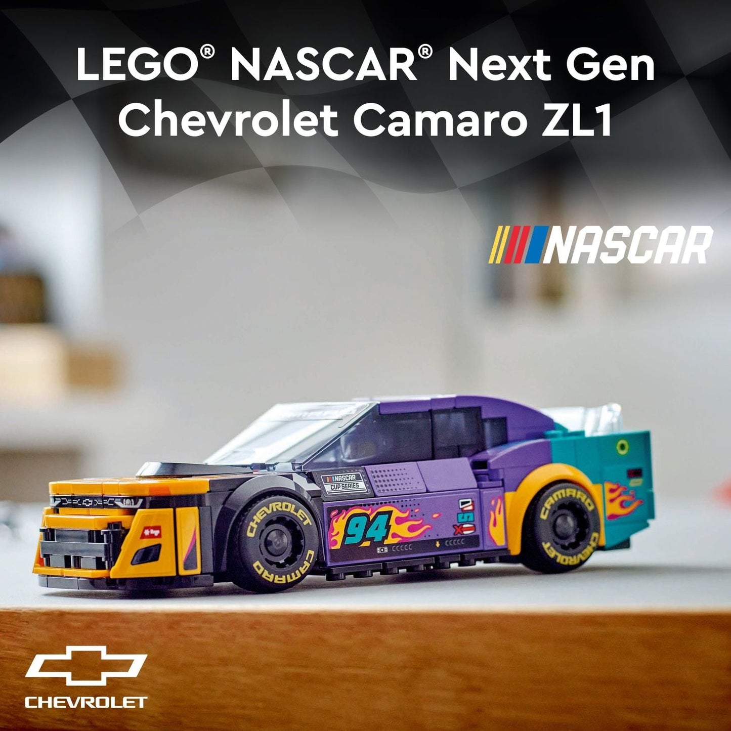 LEGO Speed Champions NASCAR Next Gen Chevrolet Camaro ZL1, Racing Car Gift, NASCAR Collectible, 76935