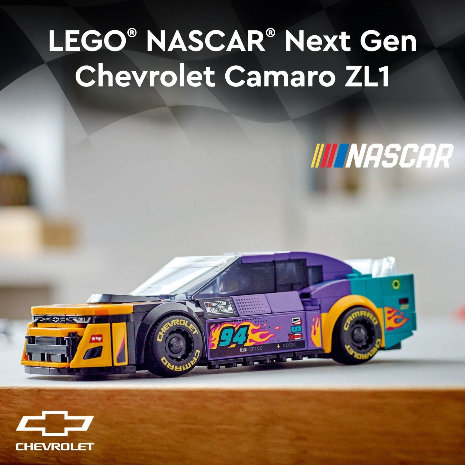 LEGO Speed Champions NASCAR Next Gen Chevrolet Camaro ZL1, Racing Car Gift, NASCAR Collectible, 76935