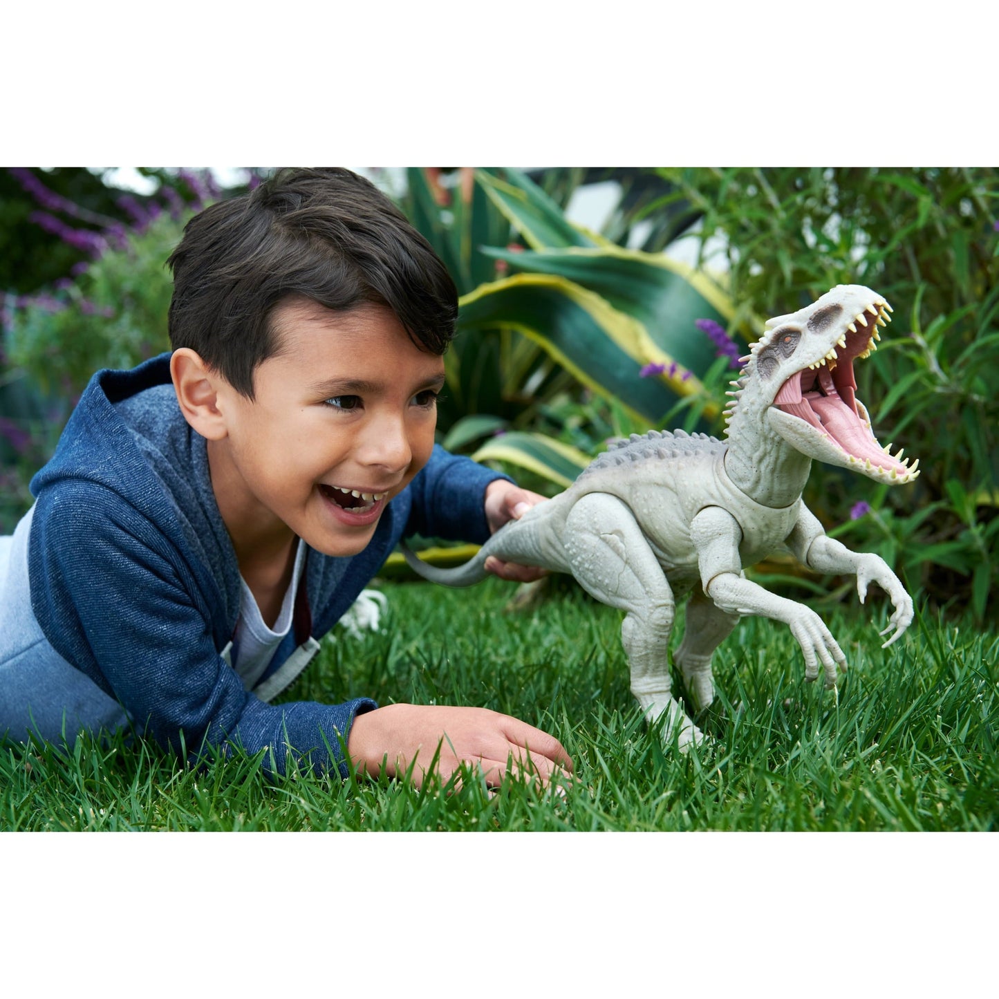 Jurassic World Camouflage 'N Battle Indominus Rex Action Figure Toy with Lights, Sound & Motion