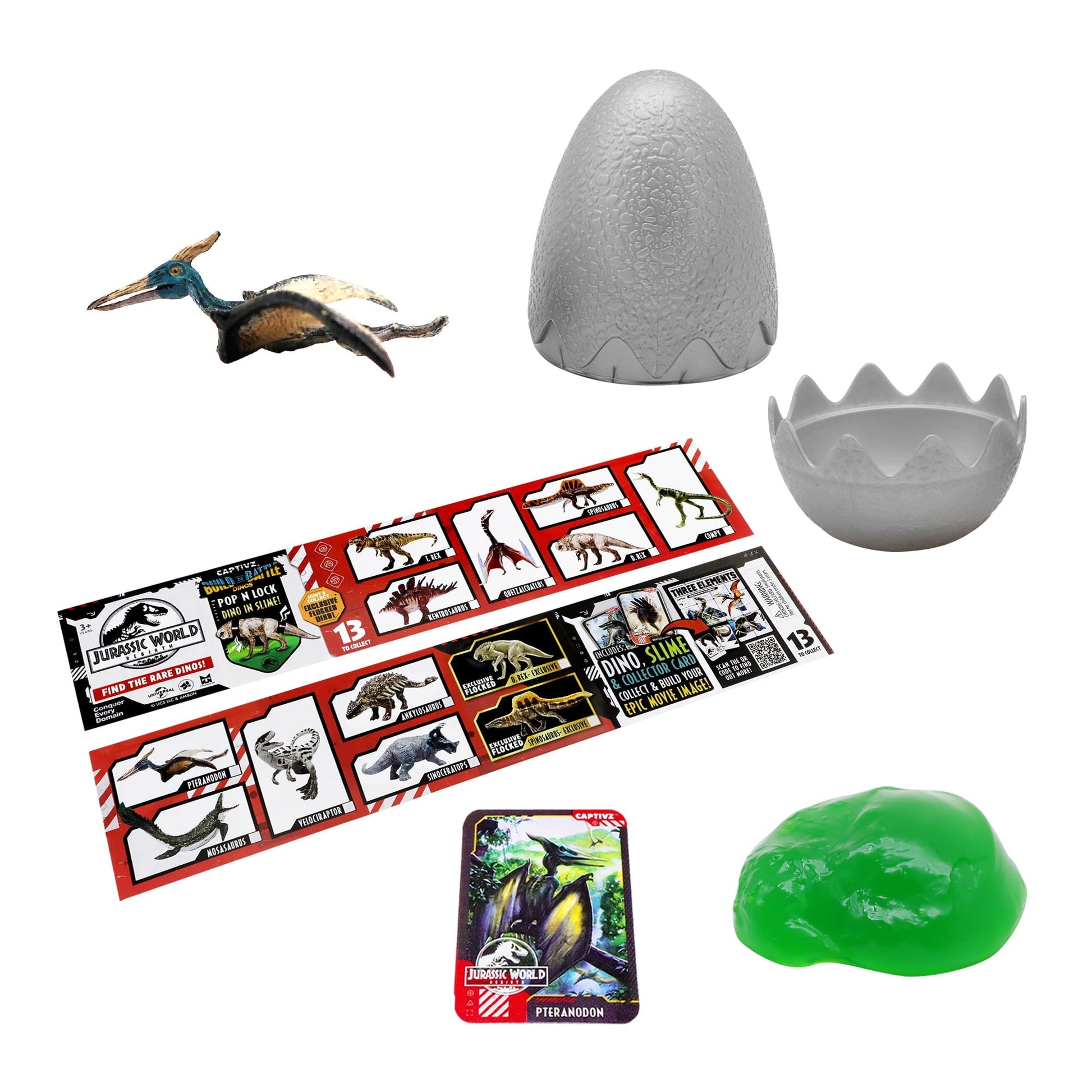 Jurassic World Rebirth Captivz Slime Egg Dinosaur Collectible Flocked Exclusive Ages 3+