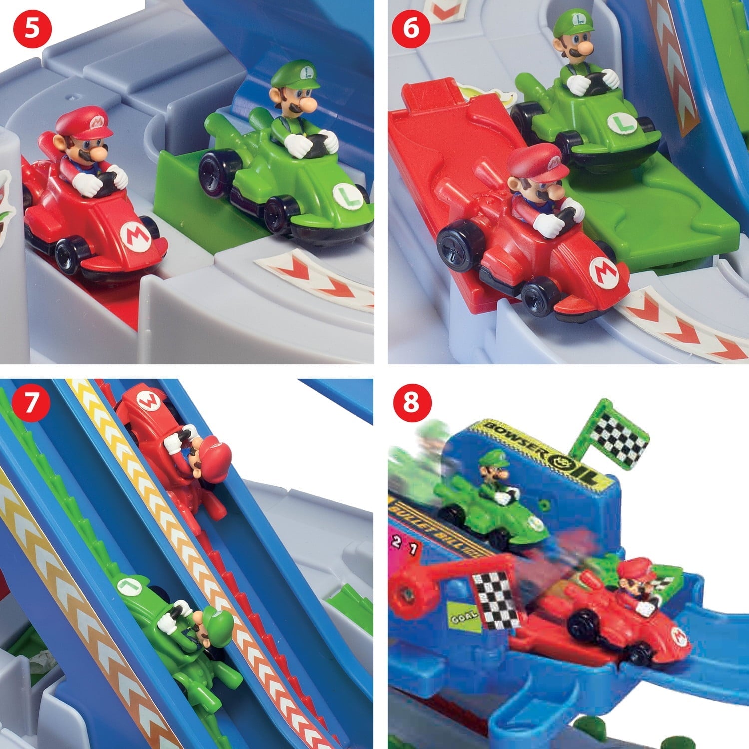 Epoch Games Super Mario Kart Racing Deluxe, Challenging Obstacle Course Track with Collectible Super Mario Kart Figures