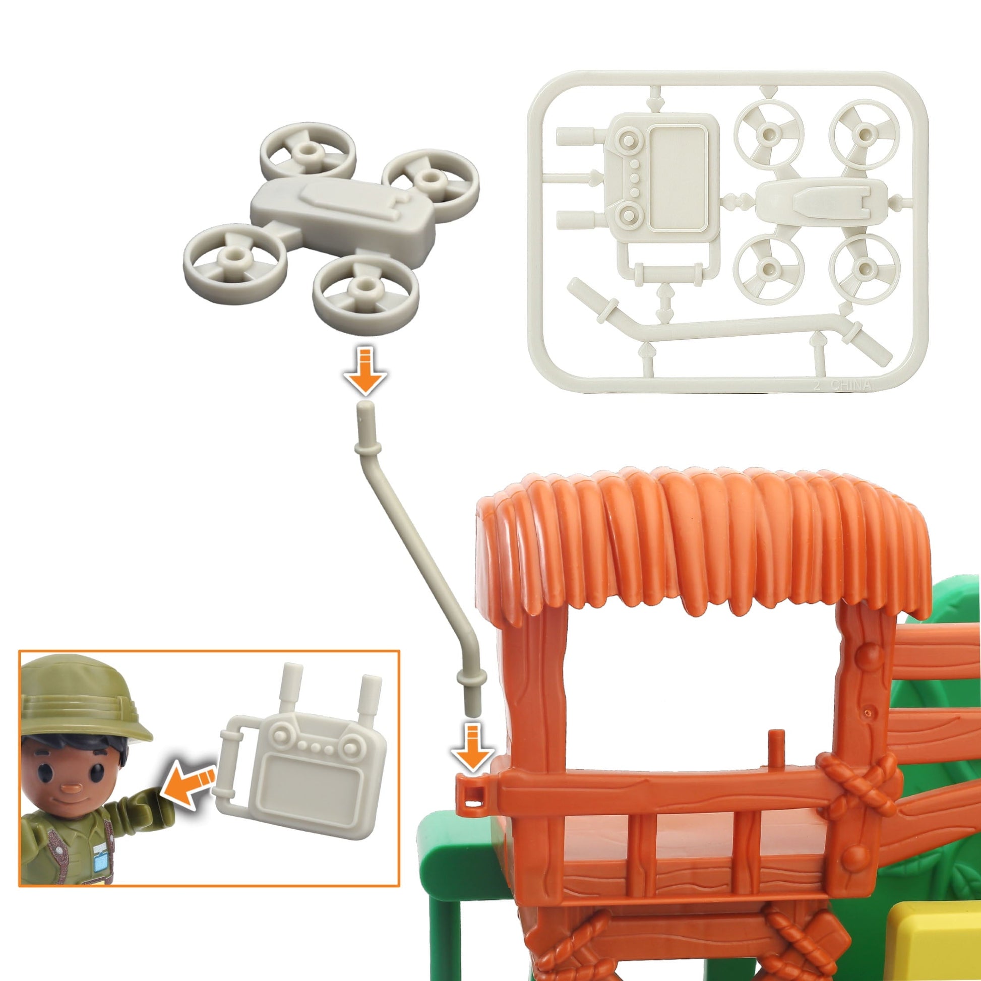 Kid Connection Dinosaur Rescue Station Play Set with Light and Sound, 28 Pcs, Toddler Toys, Age 3+