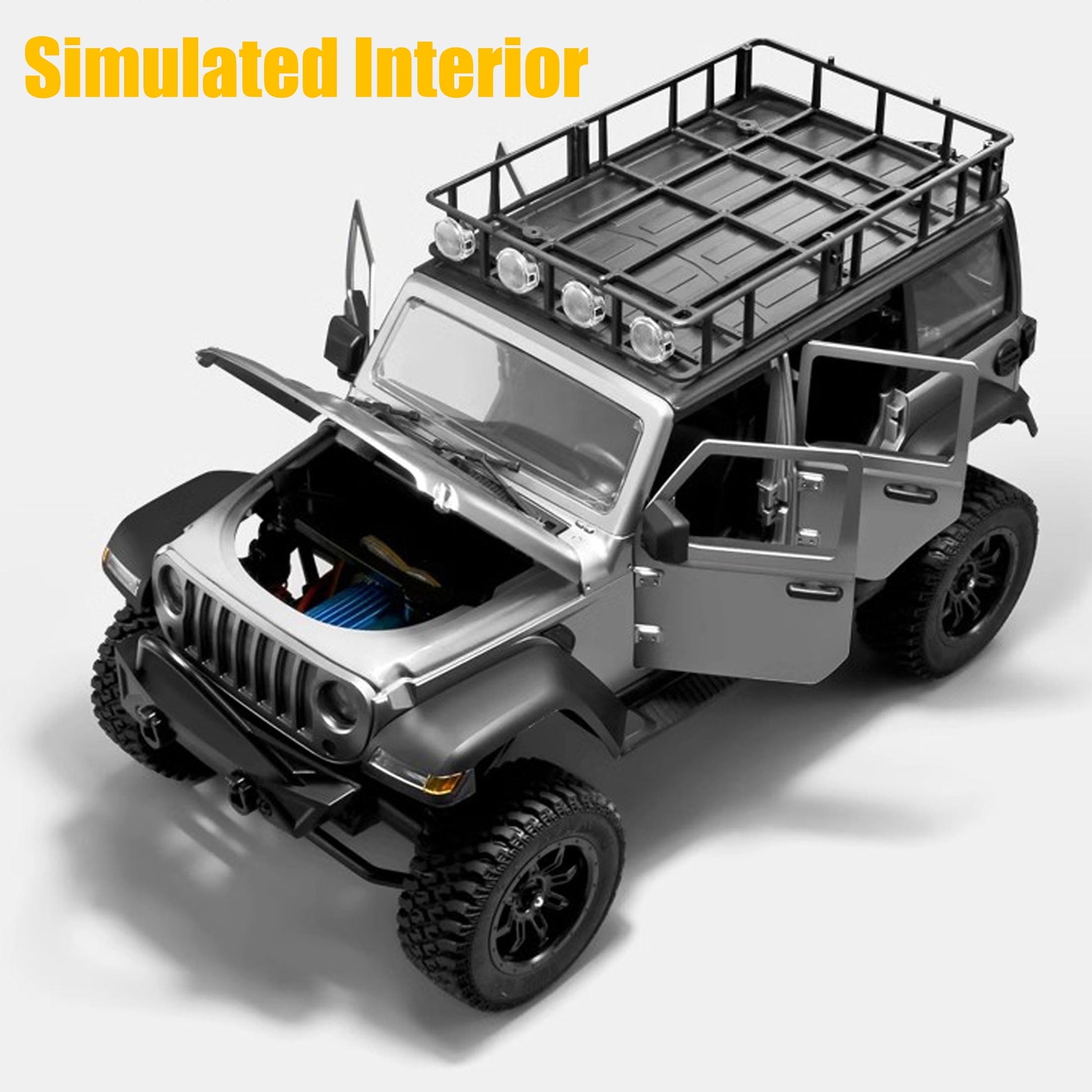 1/12 RC Crawler RTR, MN-128 Off-Road Truck, 4x4 RC Rock Crawler with 2.4G Remote Control RC Car Model for Adults Gifts (Gray)