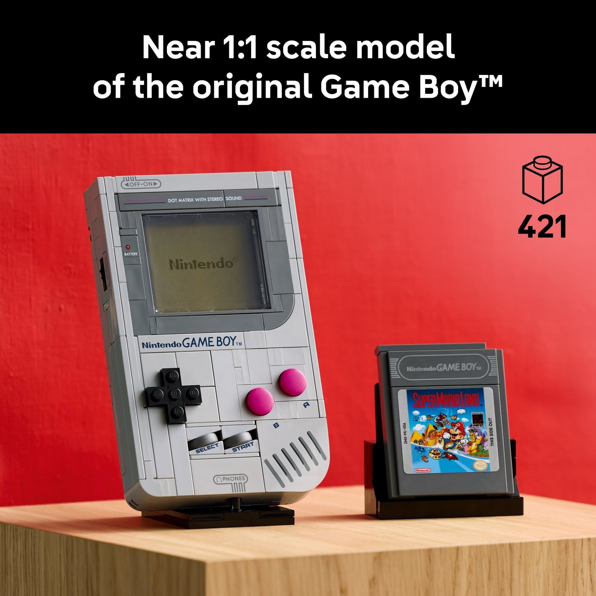 LEGO Super Mario Game Boy - Retro Building Sets for Adults, Ages 18+ - Collectible Model with Game Paks and Display Stand - Gift for Christmas for Men & Women - 72046