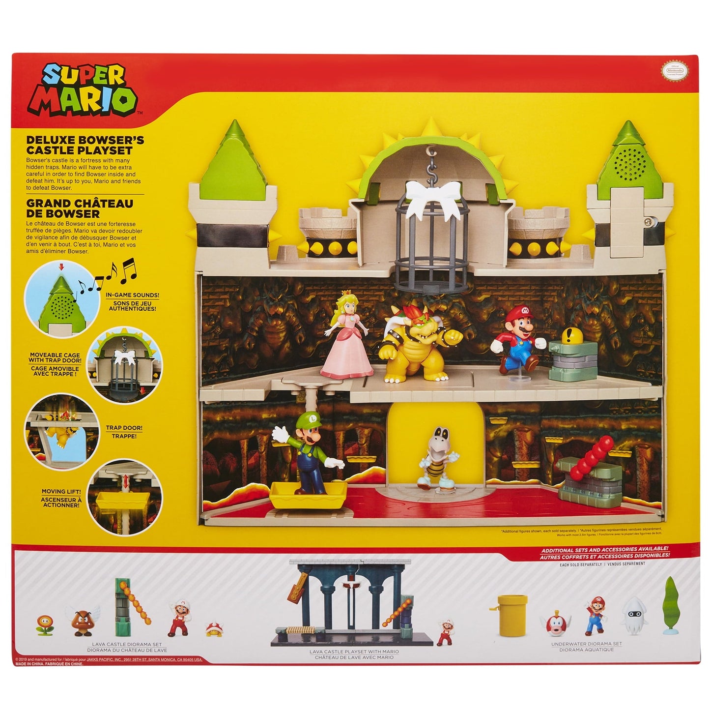 Nintendo Super Mario Deluxe Bowsers Castle 2.5 inch Action Figure Playset