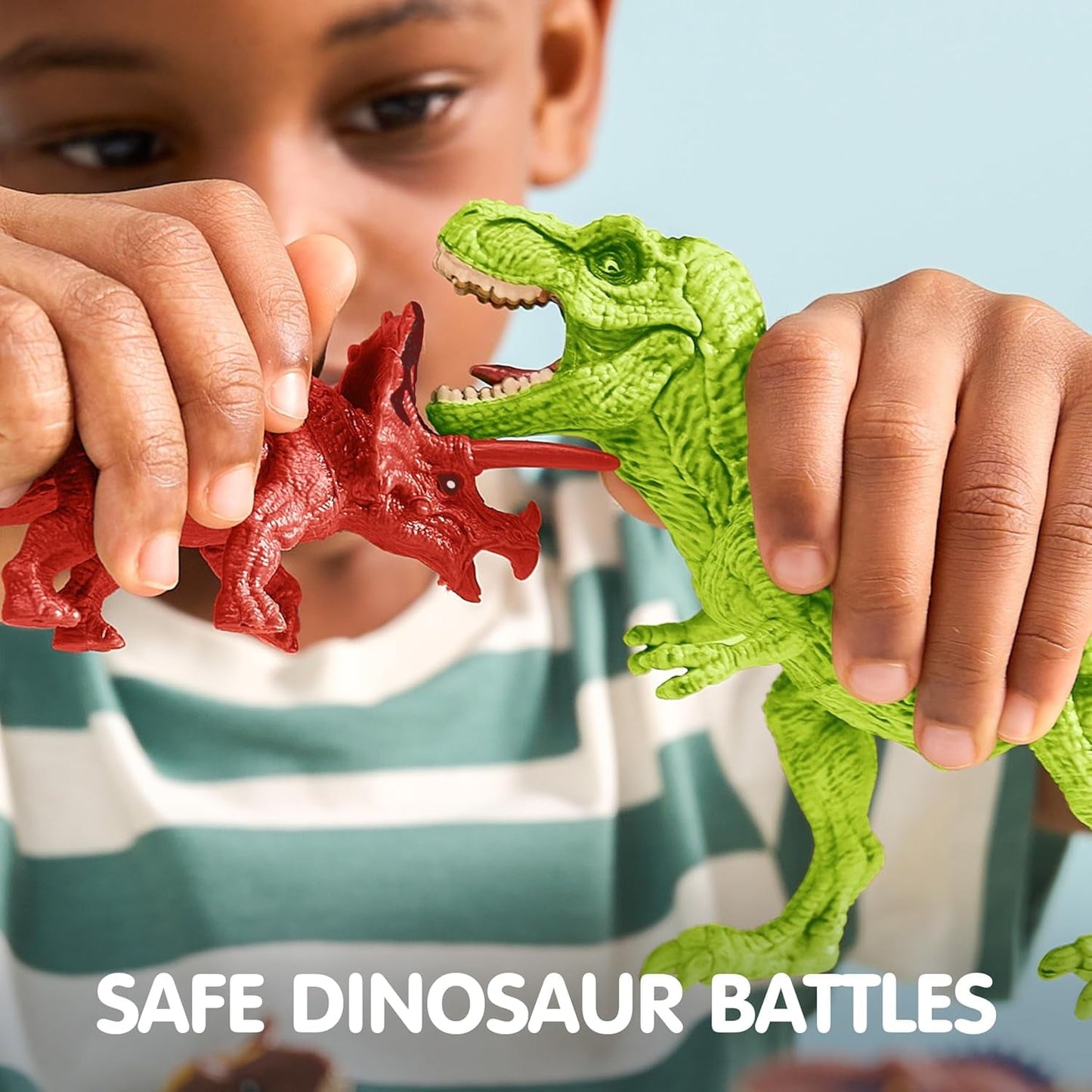 Joyfy 19 PCS Dinosaur Figures for Toddlers, Realistic Dinosaur Toys with Activity Play Mat & Storage Cage & Trees, Dino Playset Toys for Kids Ages 3-5, Christmas Birthday Gift For Boys