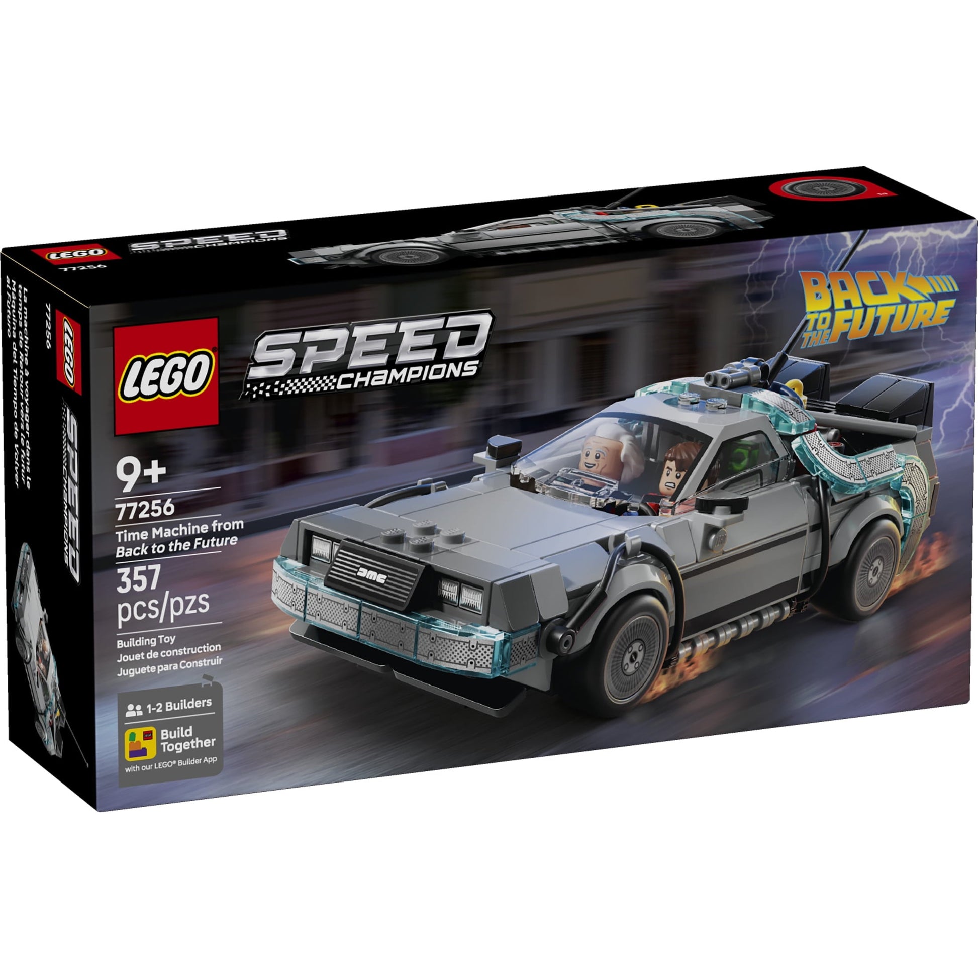 LEGO Speed Champions Time Machine from Back to the Future Building Toy for Kids - Pretend Play & Display Car Toy W/2 Build Modes for Boys & Girls, Ages 9+ - Gift Ideas for Birthdays & Fans - 77256