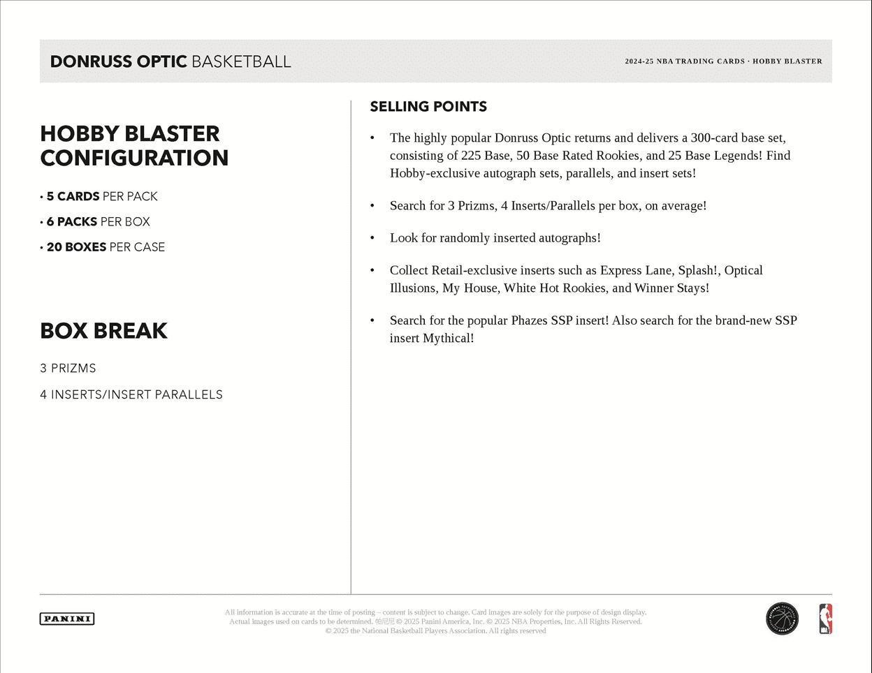 Panini Donruss Optic Basketball 6-Pack Hobby Blaster Box