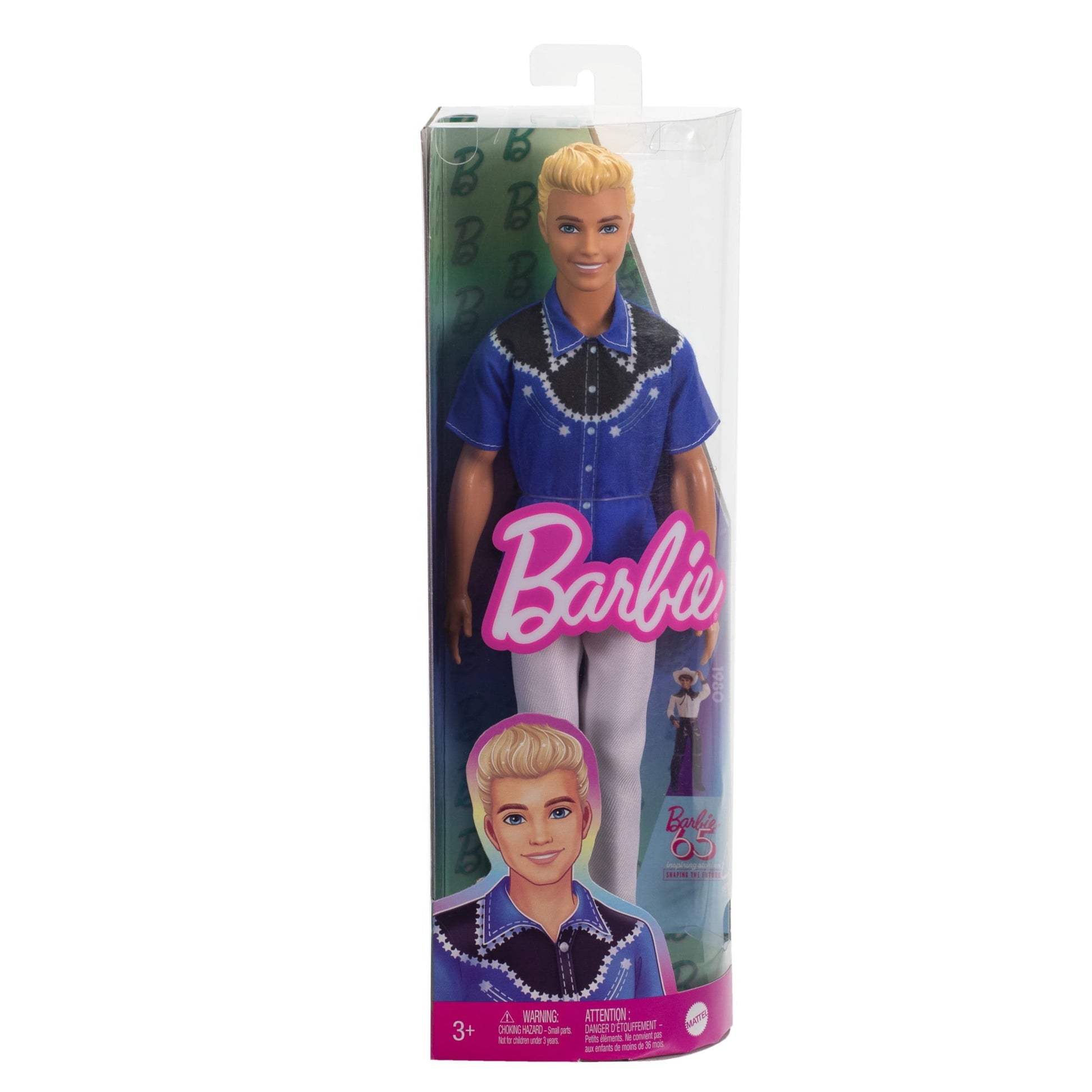 Barbie Fashionistas Ken Doll #226, Blonde Fashion Doll with Western Look, 65th Anniversary