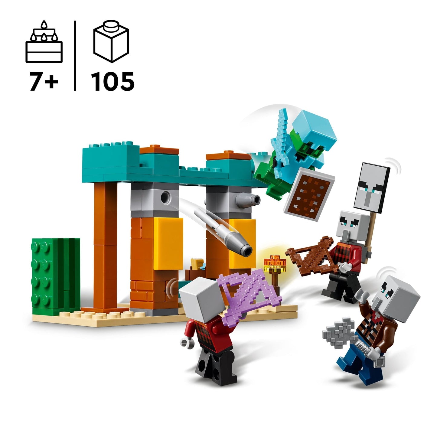 LEGO Minecraft Gift Set - 5 epic sets with 15 characters in 1 Box: Steve’s Desert Expedition, The Armory, The Nether Lava Battle, The Illager Desert Patrol, and The Lush Cave Fight - 66805