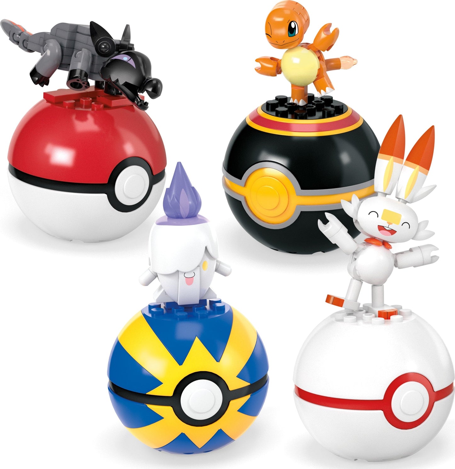 MEGA Pokemon Fire-Type Team Building Toy Kit, 4 Action Figures (105 Pieces) for Kids