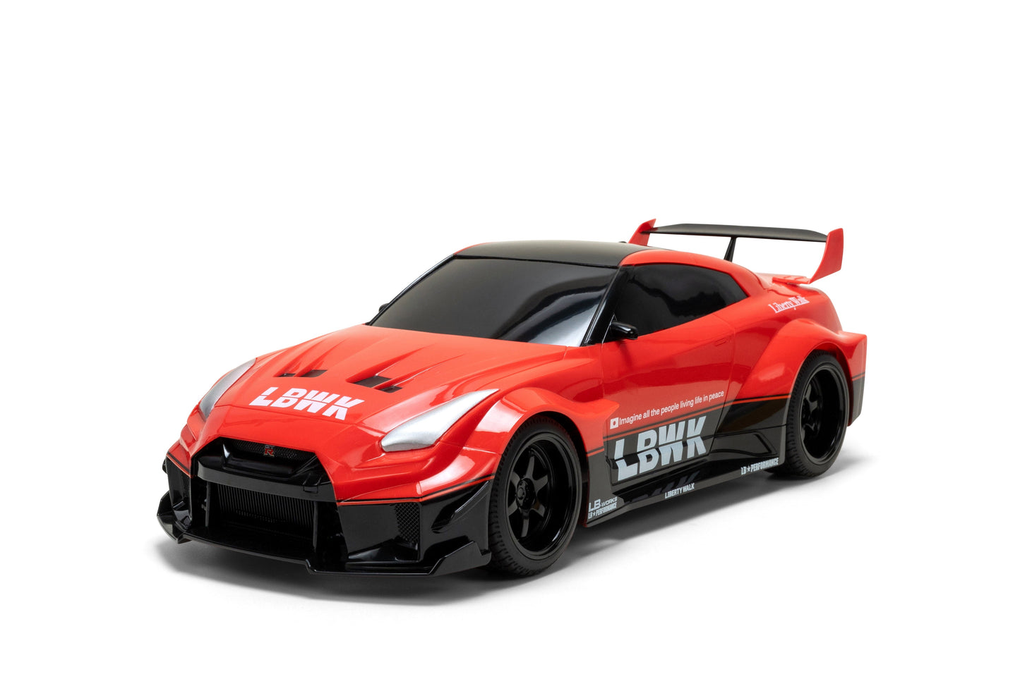 Jada 2020 Nissan GT-R R35 Liberty Walk – 1:16 RC – USB Rechargeable with Turbo Boost, Radio Control Cars (Red)