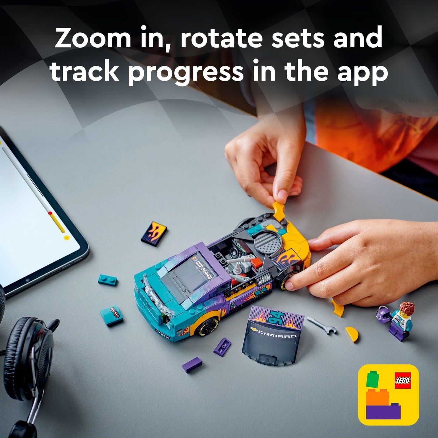 LEGO Speed Champions NASCAR Next Gen Chevrolet Camaro ZL1, Racing Car Gift, NASCAR Collectible, 76935