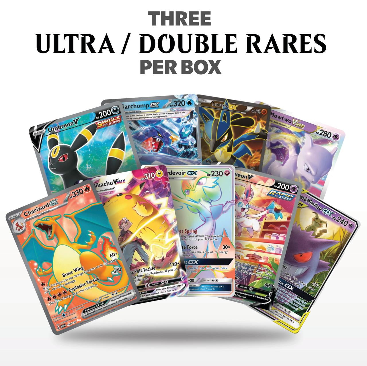 Pokémon Triple Power Ultra Rare Battle Bundle | 100+ Pokémon Cards | 3x Double or Ultra Rares Guaranteed! | Holos & Rares Included | TCG Empire Storage Box