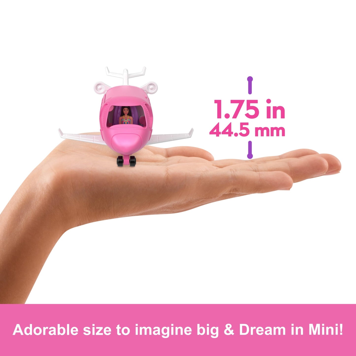 Barbie Mini BarbieLand Doll & Vehicle Set with 1.5-inch Doll & Dreamplane with Color-Change