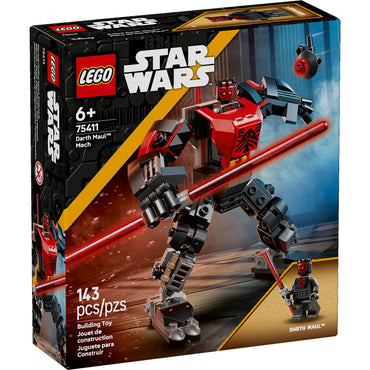 LEGO Star Wars Darth Maul Mech Kids Toy - Building Toy with Pretend Play Lightsaber - Birthday Gift Idea for Boys and Girls, Ages 6+ - Collectible Decor for Fans of The Clone Wars - 75411