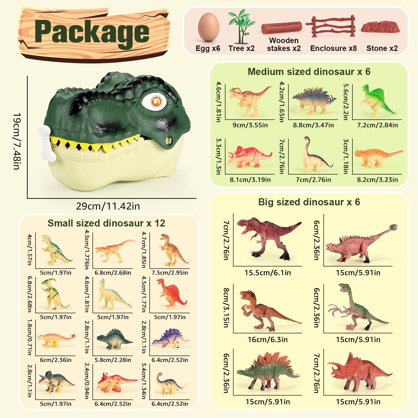 FunMagic Dinosaur Toys for Kids 3-6,45PCS Realistic Jurassic Dinosaurs Figures with Eggs&Trees&Fence,Dino World Playset, Gift for Toddler Boys & Girls