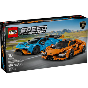 LEGO Speed Champions Lamborghini Revuelto & Huracán STO Car Toys - Building Toy for Pretend Play for Boys & Girls, Ages 10+ - Gift for Christmas - Model Car Kit Display - 77238