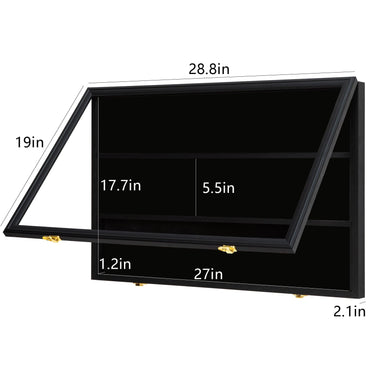 Wall Mount Display Case with UV Protection Acrylic Door, 22.1" H x 24.8" L x 2.1"