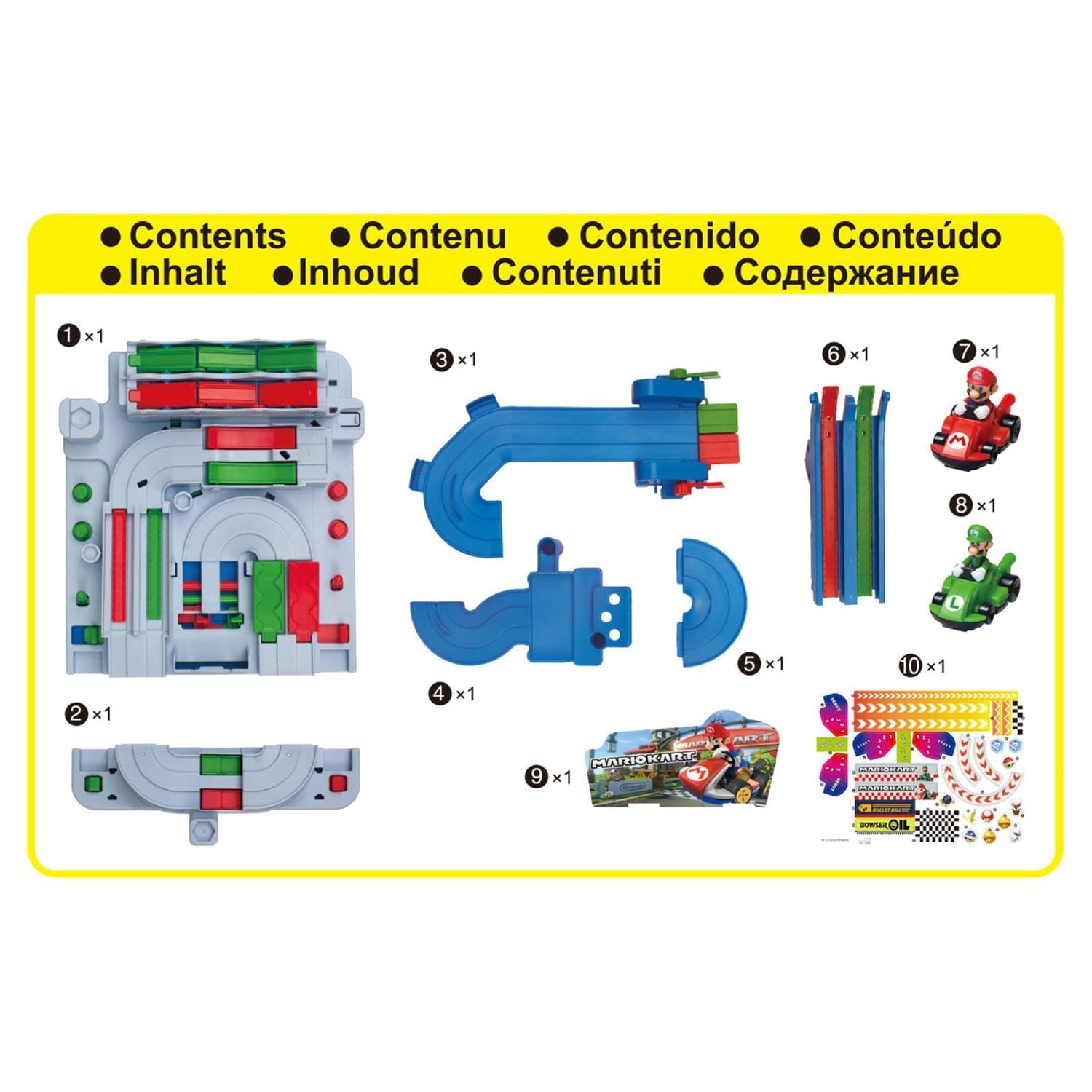 Epoch Games Super Mario Kart Racing Deluxe, Challenging Obstacle Course Track with Collectible Super Mario Kart Figures