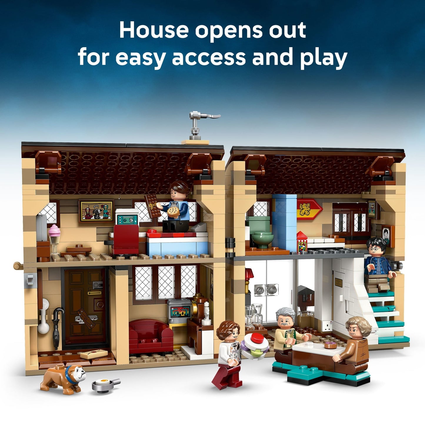 LEGO Harry Potter Privet Drive: Aunt Marge’s Visit Kids Toy - Buildable Book Nook and Room Decor for Boys and Girls, Ages 8+ - Gift for Christmas - Collectible Harry Potter Minifigure - 76451