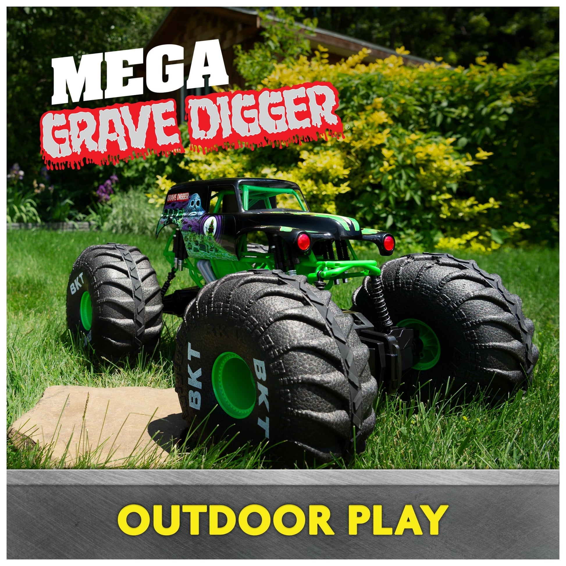 Monster Jam Mega Grave Digger All-Terrain Remote Control Monster Truck, 1:6 Scale