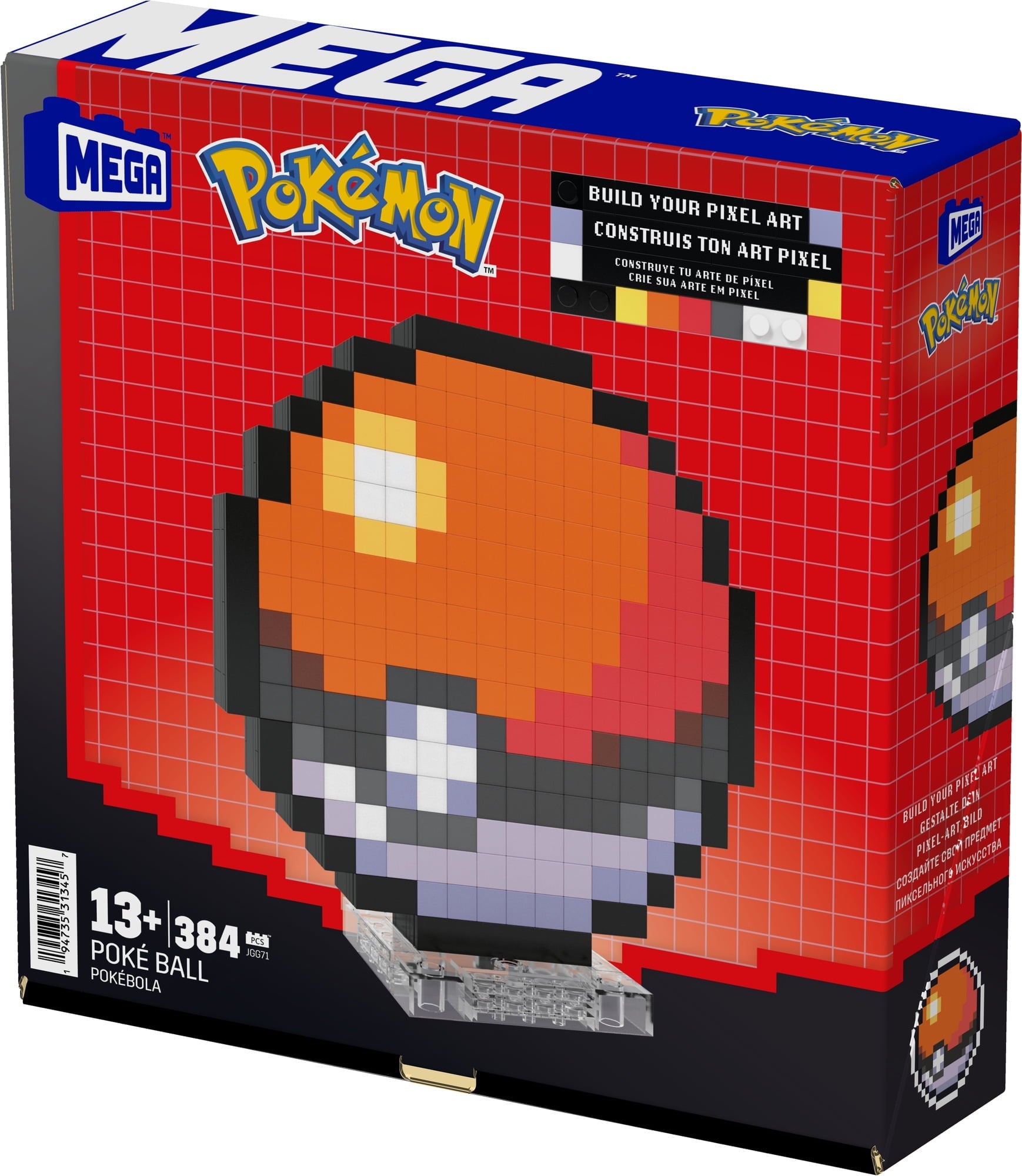 Mega Bloks - Pokemon Classic Poke Ball, Pixel Art, 342 Piece Building Toy Set