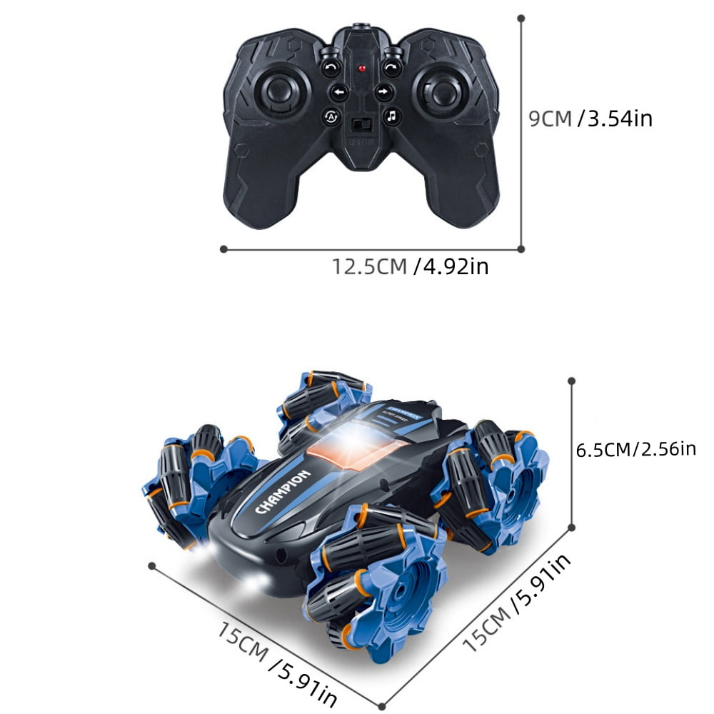 kibhous RC Stunt Car, 360° Spins Remote Control Car, 4WD RC Car with Lights Toy Gift for Boys Girls Kids
