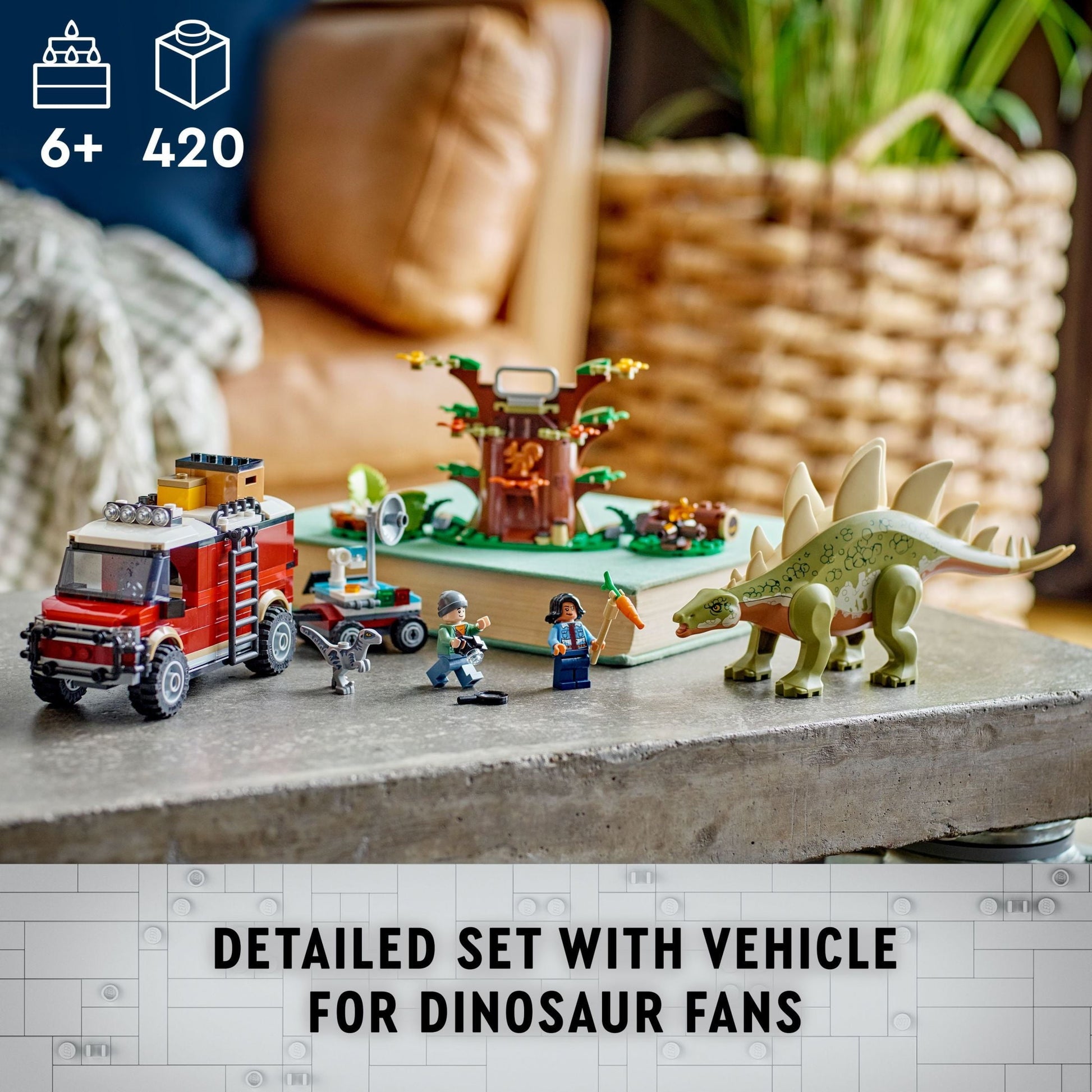 LEGO Jurassic World Dinosaur Missions: Stegosaurus Discovery Building Set, Jurassic World Toy for Kids with 2 Minifigures and 2 Dinosaur Toys, Birthday Gift for 6 Year Old Boys and Girls, 76965