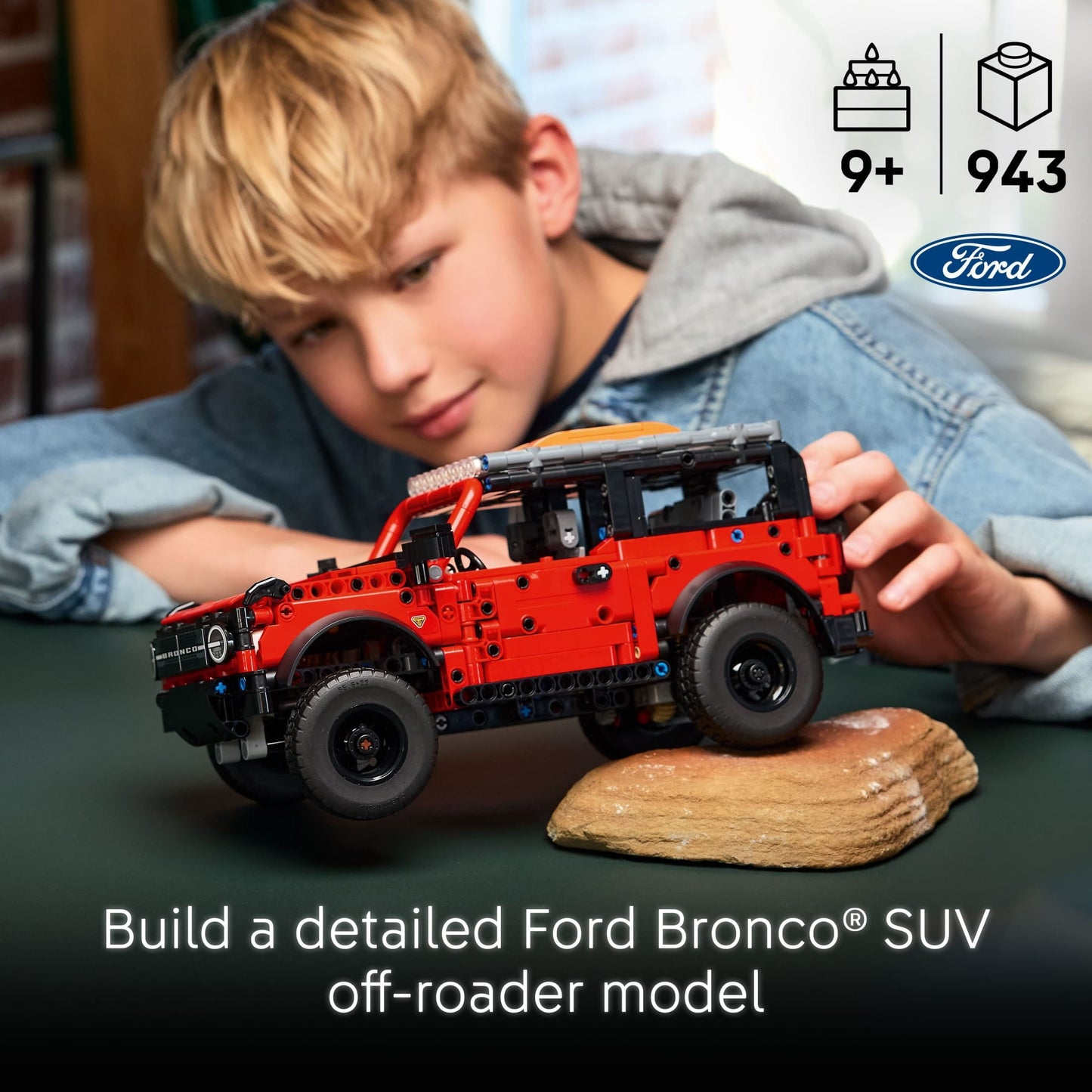 LEGO Technic Ford Bronco Kids Toy Car - Building Toy for Boys and Girls, Ages 10+ - Car Toy and Model Kit - Gift for Christmas - Authentic Ford Bronco Trim & Details - 42213