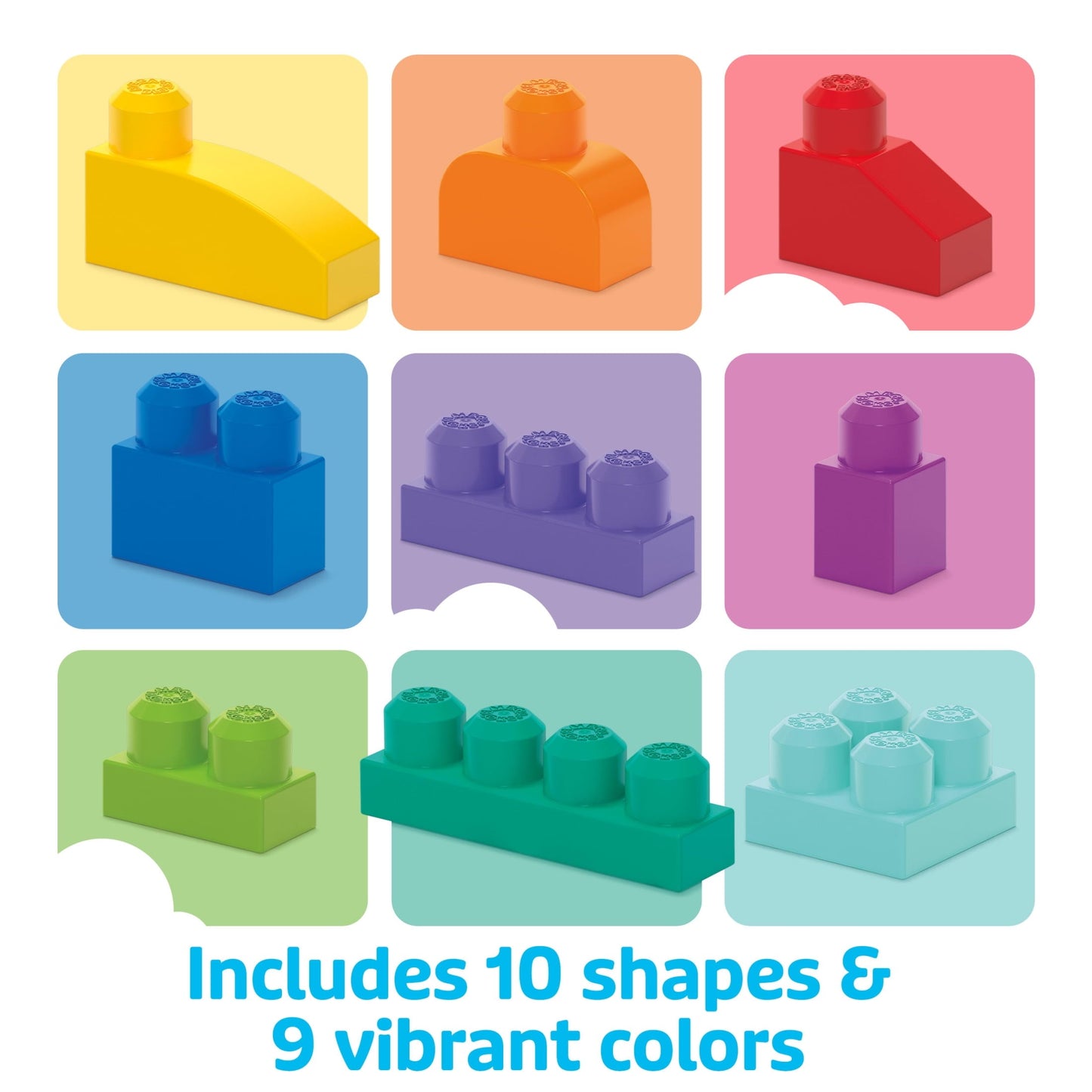 MEGA BLOKS Fisher-Price Toy Blocks Blue Big Building Bag with Storage (80 Pieces) for Toddler