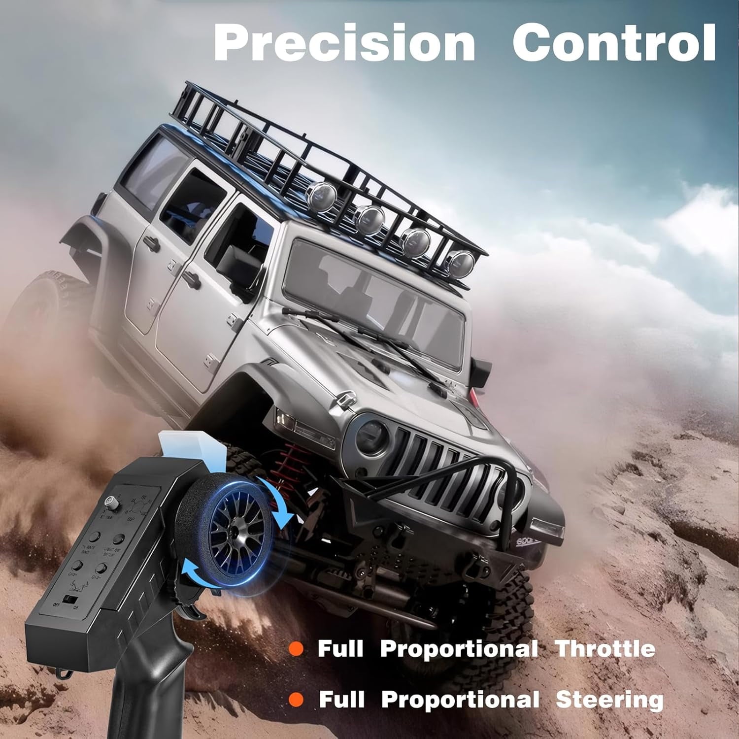 1/12 RC Crawler RTR, MN-128 Off-Road Truck, 4x4 RC Rock Crawler with 2.4G Remote Control RC Car Model for Adults Gifts (Gray)