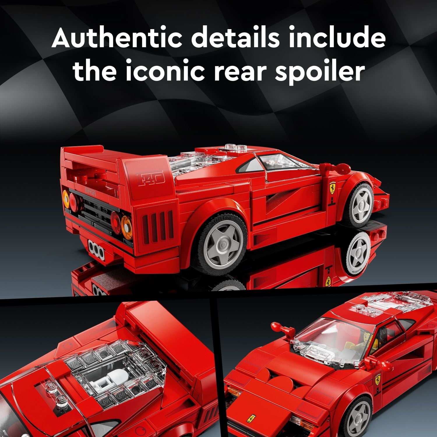 LEGO Speed Champions Ferrari F40 Supercar, Toy Car Model Building Set, Ferrari Gift Idea, 76934